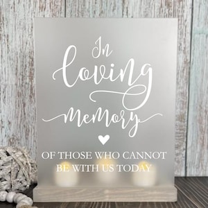 In Loving Memory Acrylic Wedding Memorial, Clear Wedding Memorial Sign, Wedding Memorial Table, Loss of Loved One,Wedding Remembrance Candle