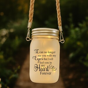 Personalized Solar Memorial Jar: Sympathy Gift, Grave Decoration