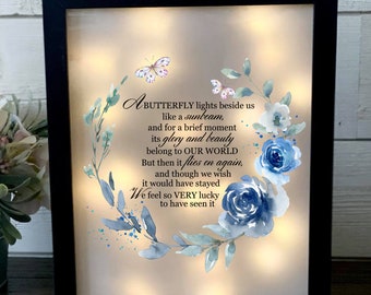 A Butterfly Lights Beside Us, Sympathy Gift, Shadowbox, Memorial Frame, Loss Of Loved One, Bereavement Gift, Memorial Gift, Memorial