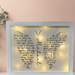 A Limb Has Fallen Memorial Shadowbox, Memorial Frame, Sympathy Gift, Memory Frame, Bereavement Gift, Funeral Gift, Religious Gift, Keepsake