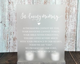 In Loving Memory Acrylic Wedding Memorial Sign, Remembrance Table Centerpiece