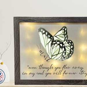 Butterfly Sympathy Frame, Even Though You Flew Away Sympathy Gift, Shadowbox, Bereavement Gift,  Memorial Shadowbox, Personalized Memorial