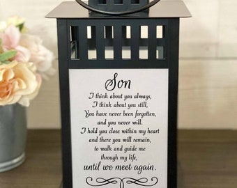 Memorial Lantern for Son, Sympathy Gift, Remembrance, Loss of Son, In Loving Memory
