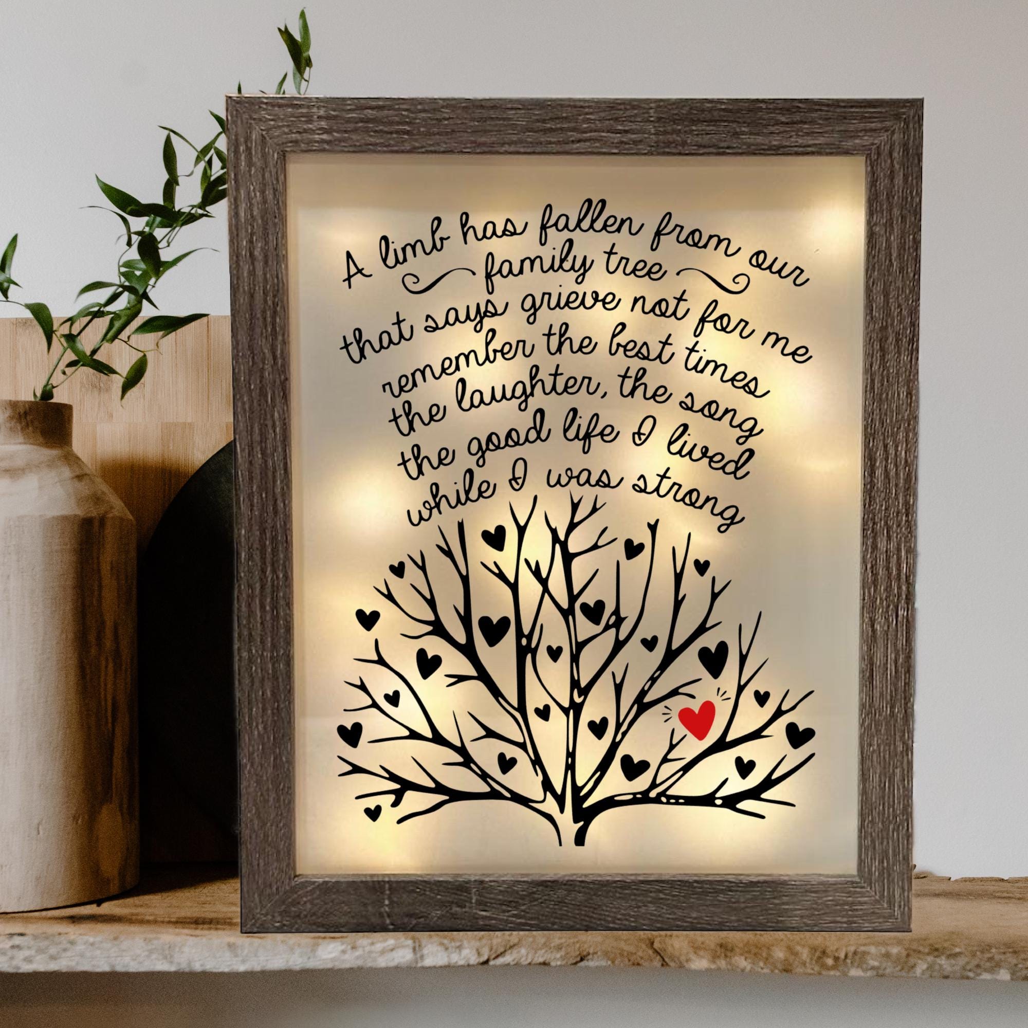 Memorial Shadow Box - Loss of Loved One - Sympathy - Bereavement ...