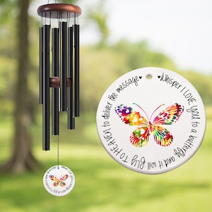 Whisper I Love You To A Butterfly, Memorial Wind Chime, Sympathy Butterfly, Sympathy Gift, Sympathy Wind Chime, Bereavement Gift,Family Loss