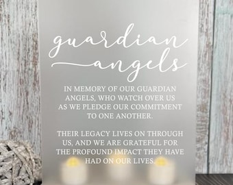 Wedding Memorial Sign, Guardian Angels Acrylic Remembrance Table Decor