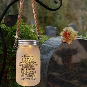 Those We Love Solar Memorial Jar, Memorial Garden, Grave Decoration, Sympathy Gift, Solar Light, Grave Lantern, Cemetery Decor, Grave Marker