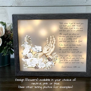 Pregnancy Loss, Loss of a Child, Miscarriage, Stillbirth,  Sympathy Gift, Memorial Frame, Remembrance, Bereavement Gift, Memorial Shadow Box
