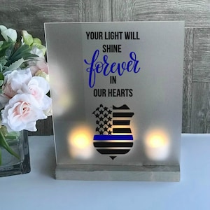 Law Enforcement, Thin Blue Line, Sympathy Gift, Memorial Candle, Sympathy Candle, Remembrance, Keepsake, Bereavement Gift