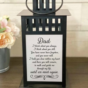 Dad Memorial Gift, Loss Of Father, Dad Memorial Lanrern, Personalized Dad Photo Lantern, Funeral Gift, Loss Of Parent, Until We Meet Again