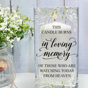 Wedding Memorial Candle For Loss Of Loved One, Wedding Candle, Memorial Memorial Sign, Prayer Candle For Wedding, In Memory Wedding Candle