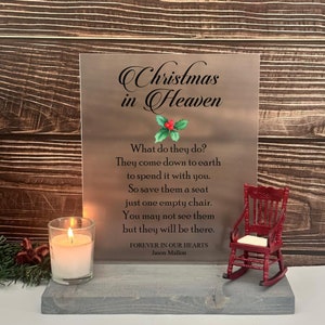 Christmas In Heaven, Memorial Sign, Christmas Sympathy Gift, Lighted Memorial Sign, Remembrance Candle
