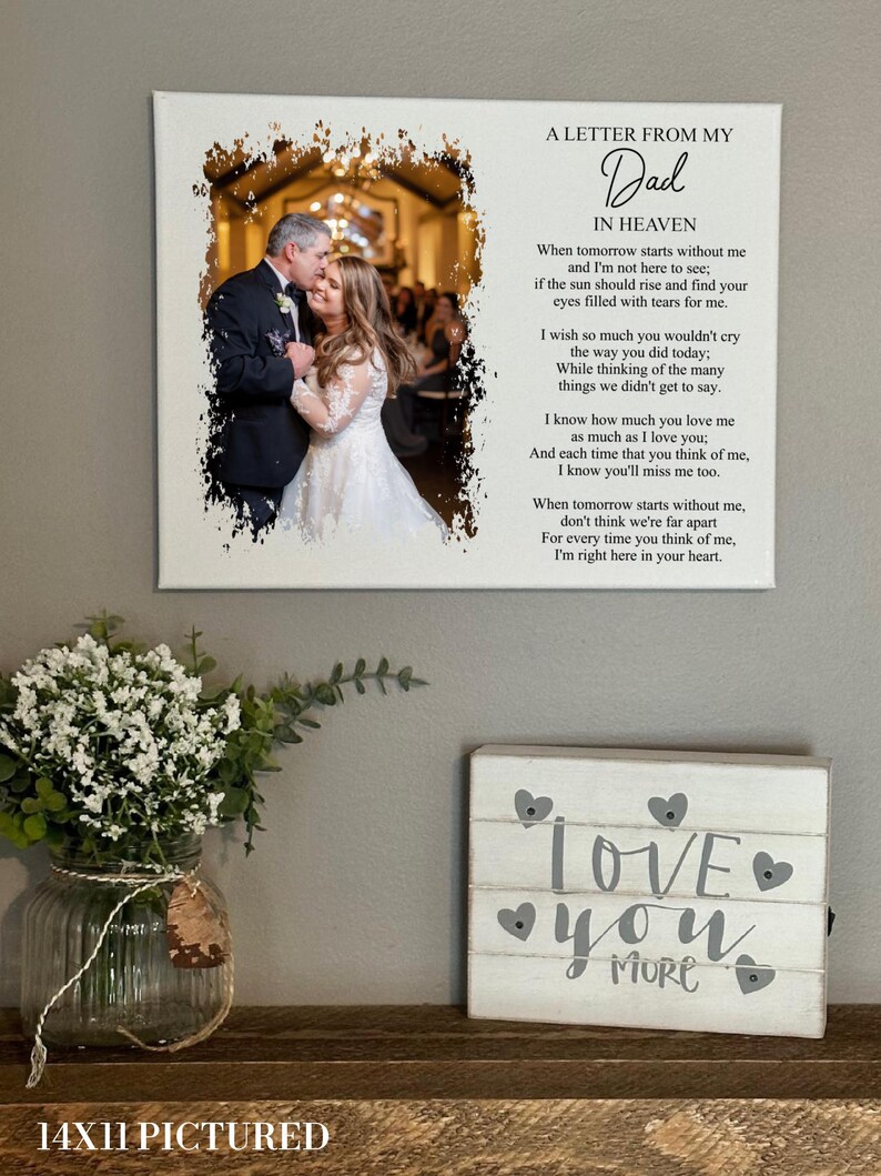 Personalized Memorial Canvas: 'Letter From Dad' Sympathy Gift afbeelding 4
