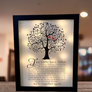Two Limbs Have Fallen From Our Family Tree Memorial Shadow Box, Sympathy Gift, Memorial Frame, Bereavement Gift, Memorial Gift