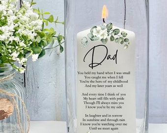 Loss Of Dad, Loss Of Father, Family Tree, Sympathy Gift, Remembrance Candle, Memorial Vase, Loss of Parent, Memorial Gift, Bereavement Gift