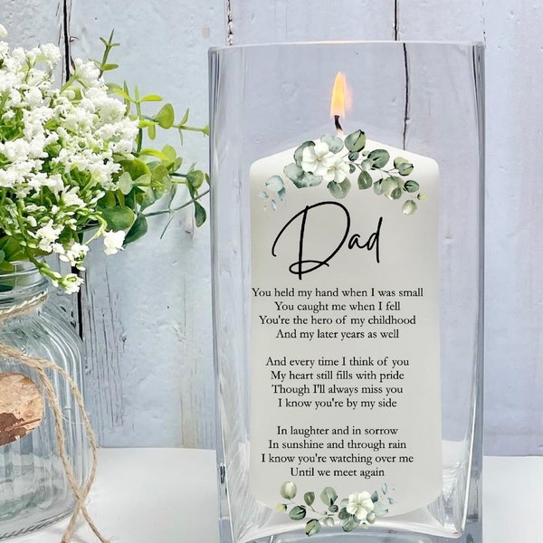 Loss Of Dad, Loss Of Father, Family Tree, Sympathy Gift, Remembrance Candle, Memorial Vase, Loss of Parent, Memorial Gift, Bereavement Gift