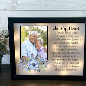 Sympathy Gift, In My Heart Memorial Frame, Loss Of Loved One, Photo Memorial, Bereavement Gift, Memorial Gift, Memorial Shadowbox