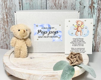 Memorial Bear, Hugs from Heaven, Pocket Hug, Sympathy Gift, Loss of Grandparent, Memory Bear, Kids Sympathy Gift, Loss of Grandfather