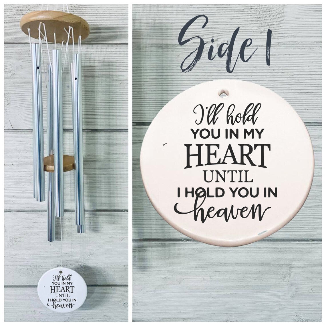 Memorial Wind Chime I'll Hold You in My Heart Sympathy Etsy