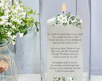 Memorial Candle Vase: Remembrance Gift, Celebration of Life