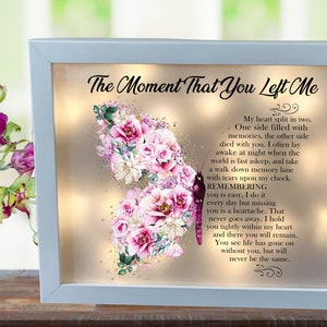 The Moment That You Left Me, Sympathy Gift, Shadowbox, Memorial Frame, Loss Of Loved One, Bereavement, Memorial Gift, Memorial Shadowbox