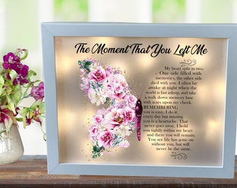 The Moment That You Left Me, Sympathy Gift, Shadowbox, Memorial Frame, Loss Of Loved One, Bereavement, Memorial Gift, Memorial Shadowbox