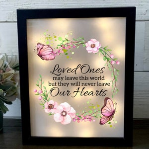 Loved Ones May Leave This World, Bereavement Gift, Memorial Frame, Bereavement Gift, Memorial Gift, Memorial Shadowbox, Memorial Keepsake