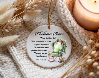 Christmas In Heaven Ornament, Personalized Acrylic Memorial