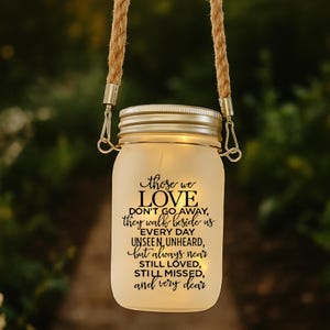 Memorial Lantern with Rope Handle - Those We Love Remembrance Decor