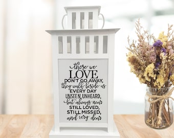 Those We Love Don't Go Away, Memorial lantern, Sympathy Gift, Memorial Candle, Photo lantern, Remembrance, Keepsake, Bereavement Gift