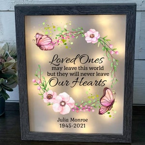 Loved Ones May Leave This World, Bereavement Gift, Memorial Frame, Bereavement Gift, Memorial Gift, Memorial Shadowbox, Memorial Keepsake image 3