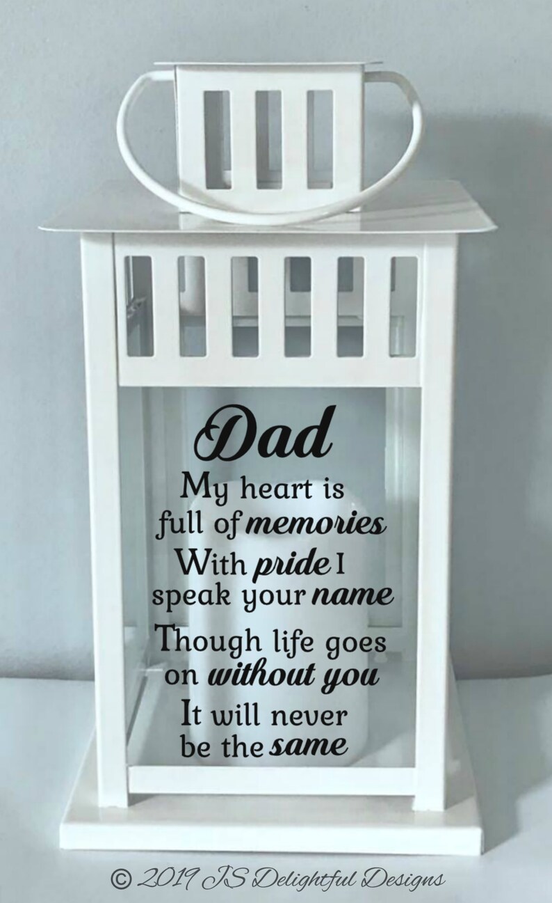 Memorial Lantern Loss of Father Loss of Dad Memory Candle Etsy