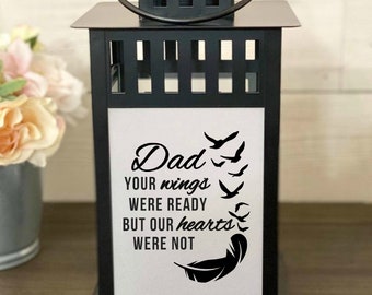 Memorial Lantern for Loss of Dad, Sympathy Gift, Remembrance Lantern