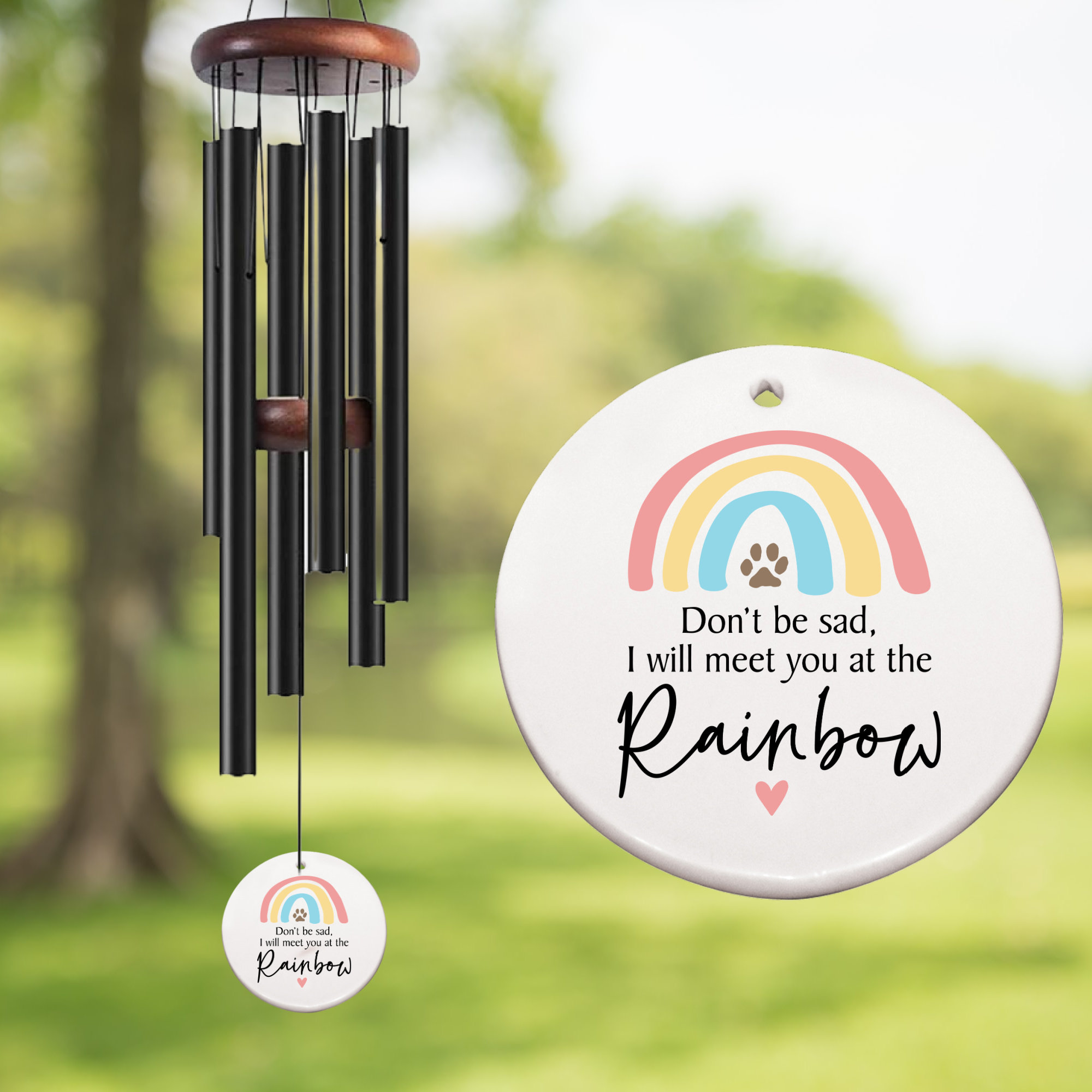 Rainbow Bridge Memorial Wind Chime: Pet Loss Sympathy Gift - Etsy