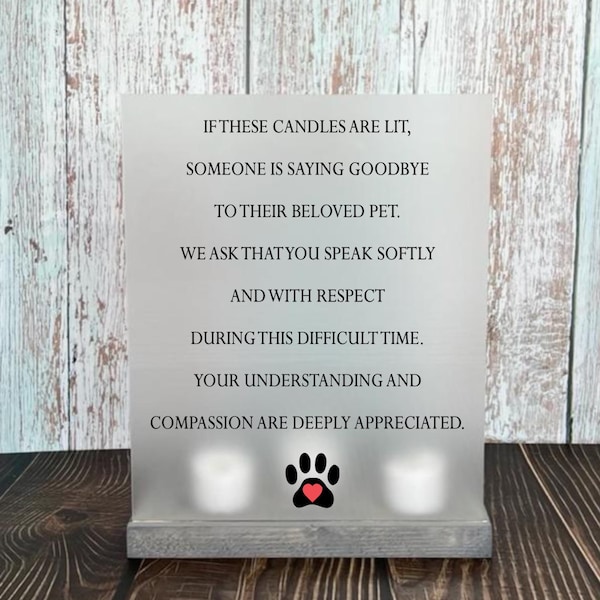 Compassion Candle for Veterinary - Sympathy Gift for Dog or Cat - Euthanasia Pet