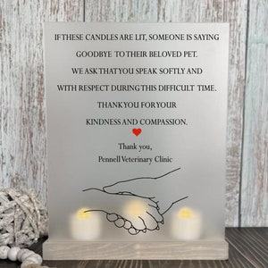 Veterinary Office Compassion Candle, Pet Loss Gift