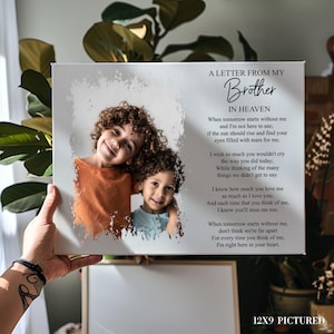 A Letter From My Brother In Heaven, Sympathy Gift, Memorial Canvas, Loss Of Loved One, Memorial Gift, Funeral, Personalized Sympathy Gift