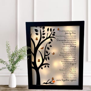 Monarch Butterfly Sympathy Gift, A Limb Has Fallen, A Limb Has Fallen Family Tree, Memory Shadowbox, Memorial Frame, Memorial Gift