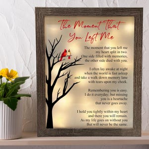 The Moment That You Left Me Sympathy Shadowbox, Memorial Frame, Loss Of Loved One, Bereavement, Memorial Gift, Memorial Shadowbox, Keepsake
