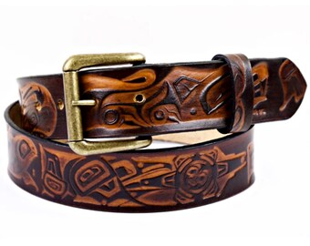 native american leather belts
