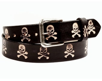 mens skull belt