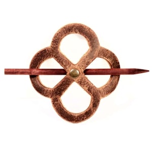 Endless Knot Celtic Cut Out Leather Stick Barrette - Celtic Design Leather Hair Pin - Leather Hair Slide - St. Patrick&#39;s Day Gift - Hair Pin