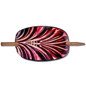 Women&#39;s Flower of the Lily Tooled Leather Hair Barrette - Floral Hair Accessory - Leather Bun Wrap -Stick Barrette -Flower Design Hair Slide