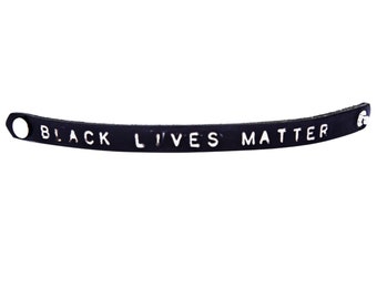 100% of Profits Donated - BLM Leather Wristband - Black Lives Matter Gear - Black Leather Bracelet - BLM - Black Band- Valentine's Day Gift