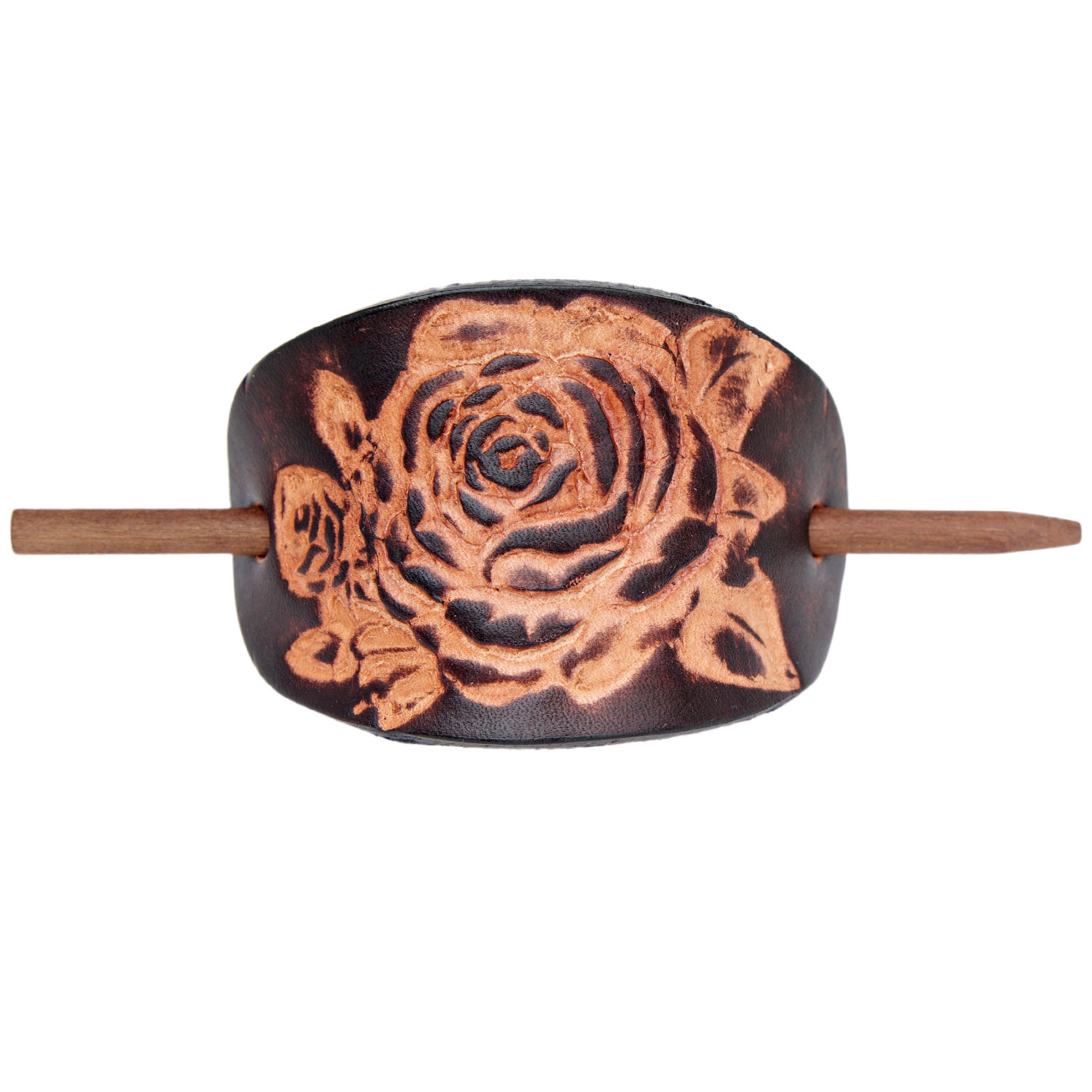 Brown Braided Leather Stick Barrette - Twisted Leather Hair Pin - Leather  Hair Slide - Hippie Hair Accessory - Plain Brown Leather Hair Pin
