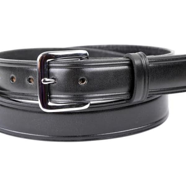 Men's Black Leather Dress Belt - Black English Bridle Leather Belt - Gift for Him - Black Belt for Suit - Narrow Leather Dress Belt  -