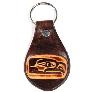 Seattle Seahawks Leather Key chain - 12th Man - Football Fan Gift - Hawks Gift - Seahawks NFL Key Chain - Hawks Key Ring - Leather Key Fob
