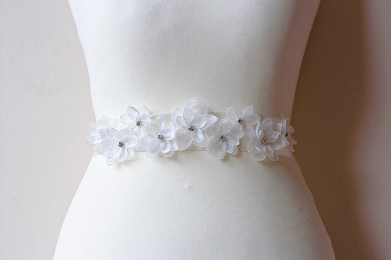 Ivory Flowers Sash for Bride Romantic Weddings Dress Belt Bridal ...