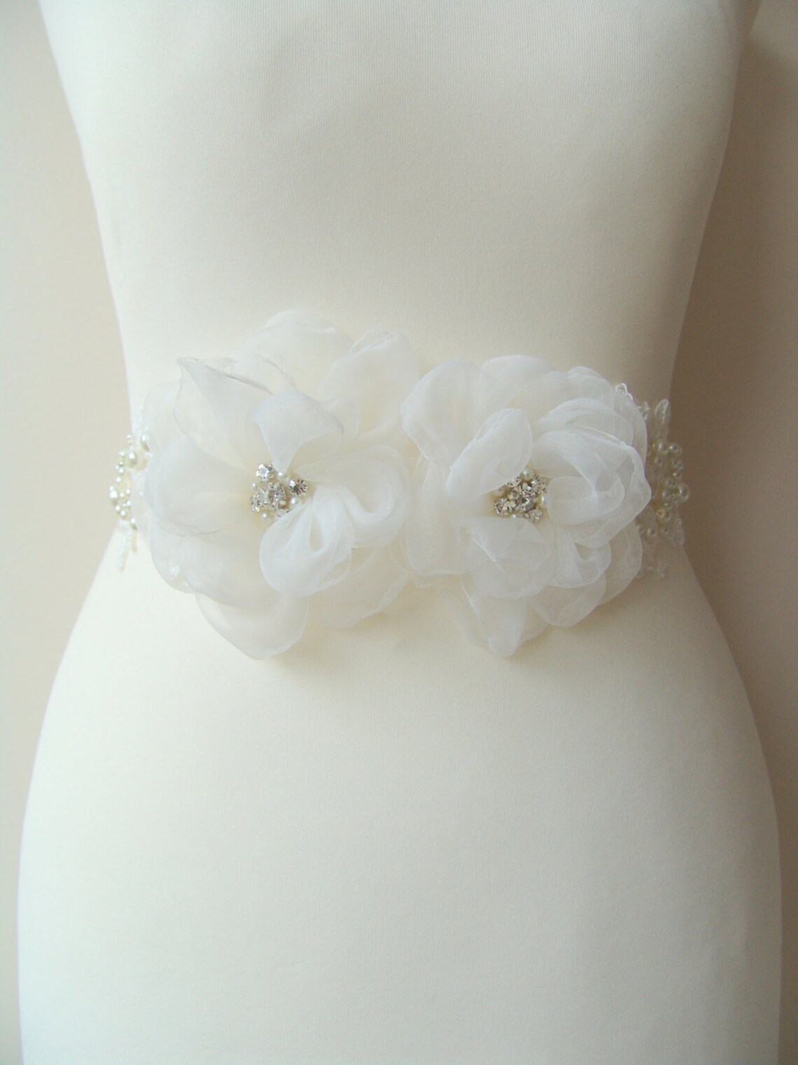 Bridal Ivory Sash Floral Sash Flowers Sash Wedding Floral - Etsy