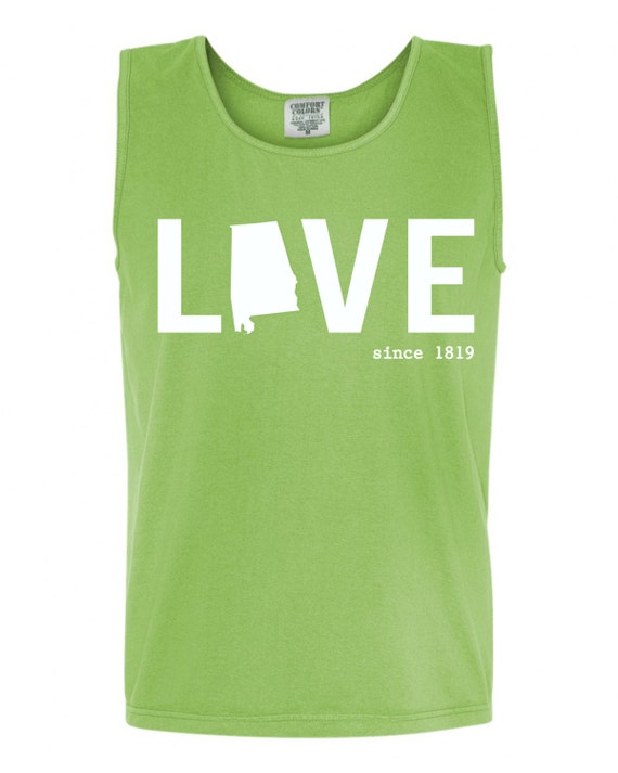 Items similar to Custom Alabama Live Love Pride Comfort Color Tank Top